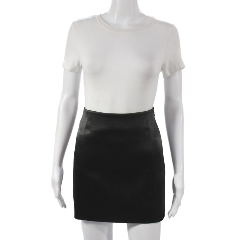 Frame Womens Mini Skirt Black Zip Polyester Classic Size 2